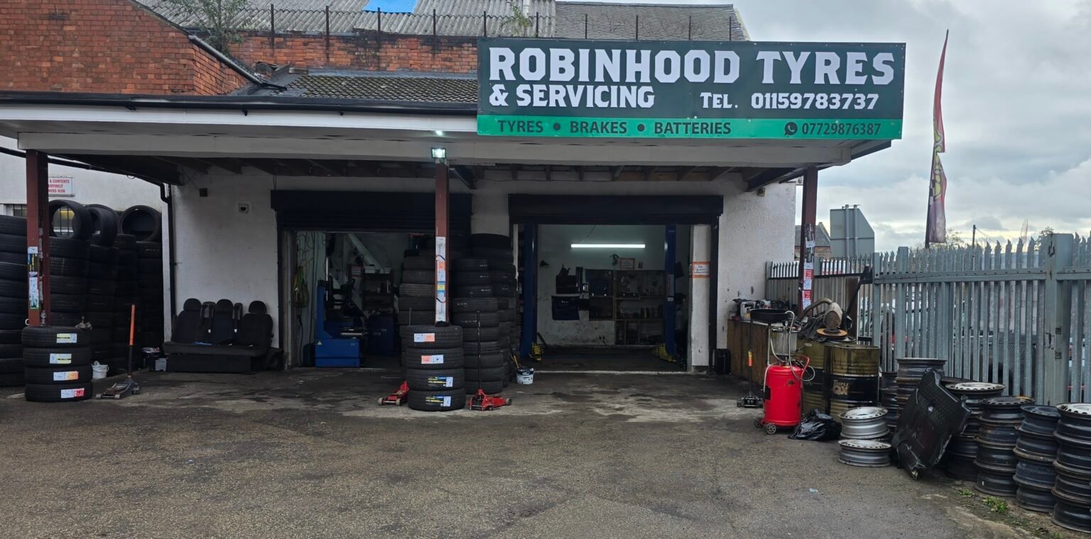 Robin Hood Tyres and Servicing workshop on St Peter’s Street, Nottingham